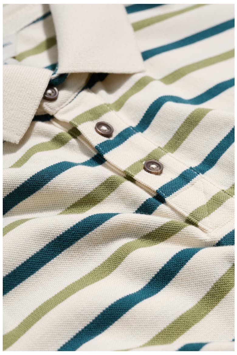 Balefire Stripe Organic Cotton Piqué Polo, Alternate, color, DUET BRETON GRASSHOPPER