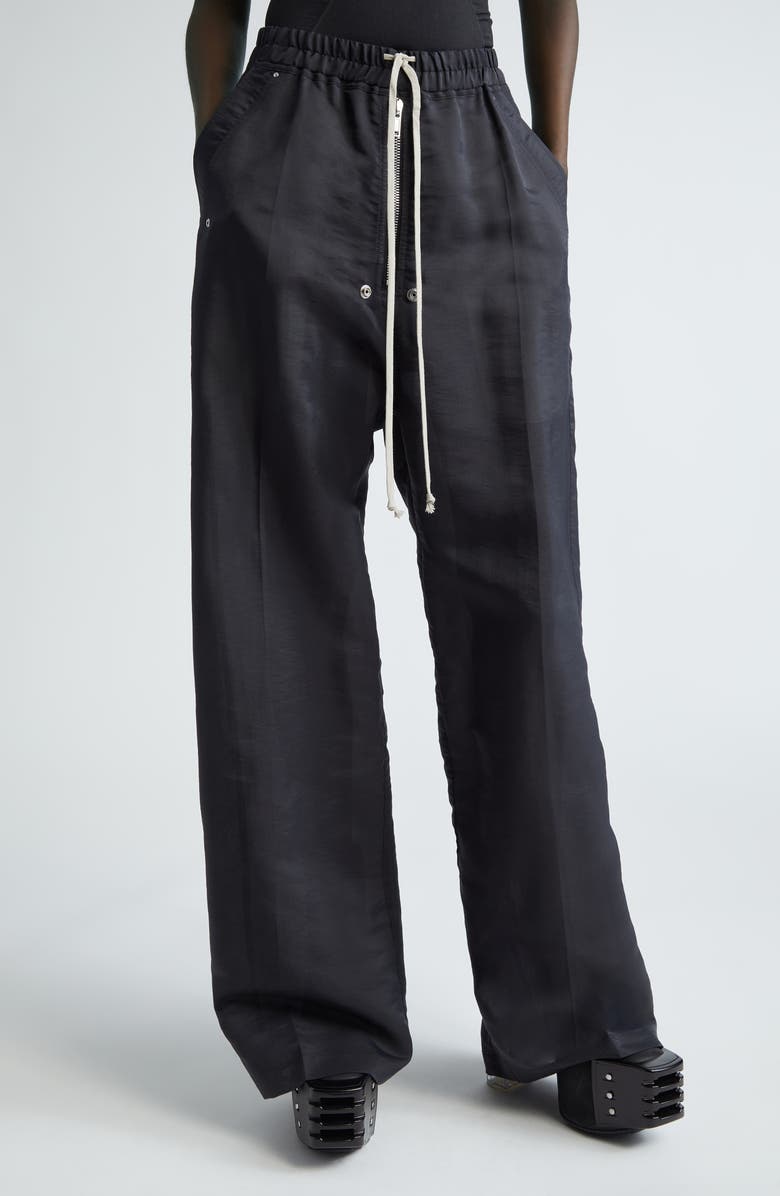 Rick Owens Drawstring Silk & Nylon Active Pants, Main, color, 