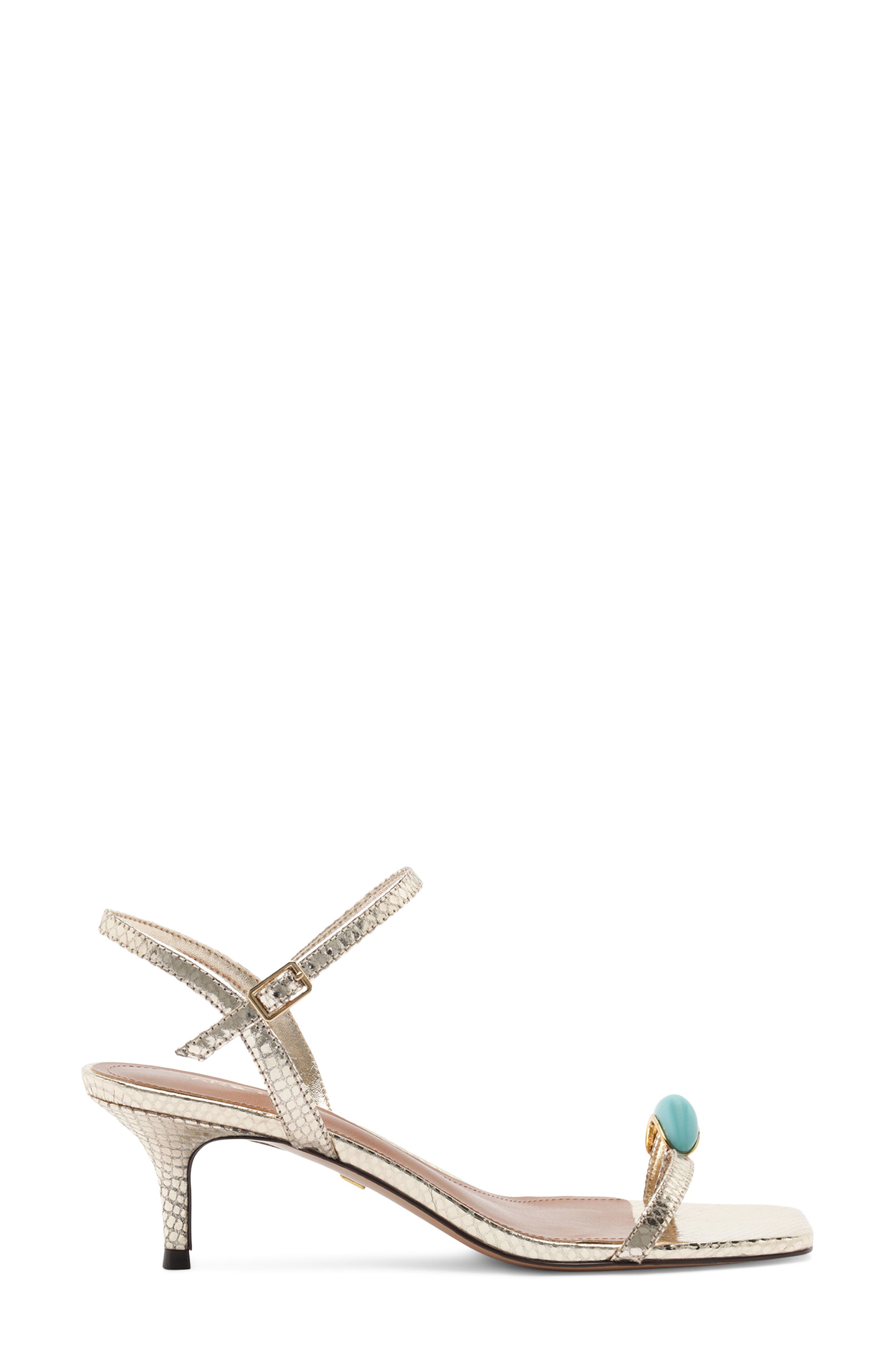 Arezzo Sofia Ankle Strap Sandal, Alternate, color, Platino