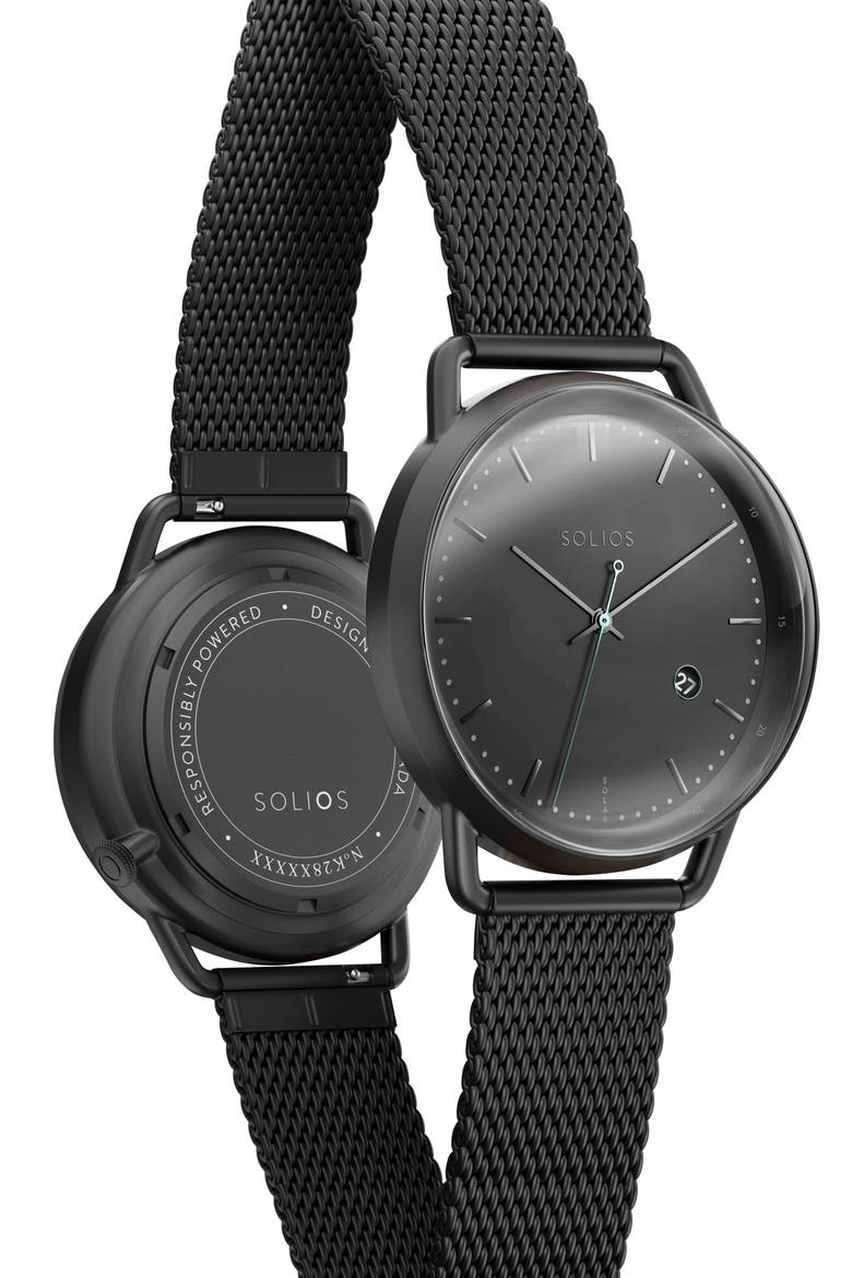 The Solar Curve | Black Dial - Black Case, Alternate, color, Mat Black Mesh Metal