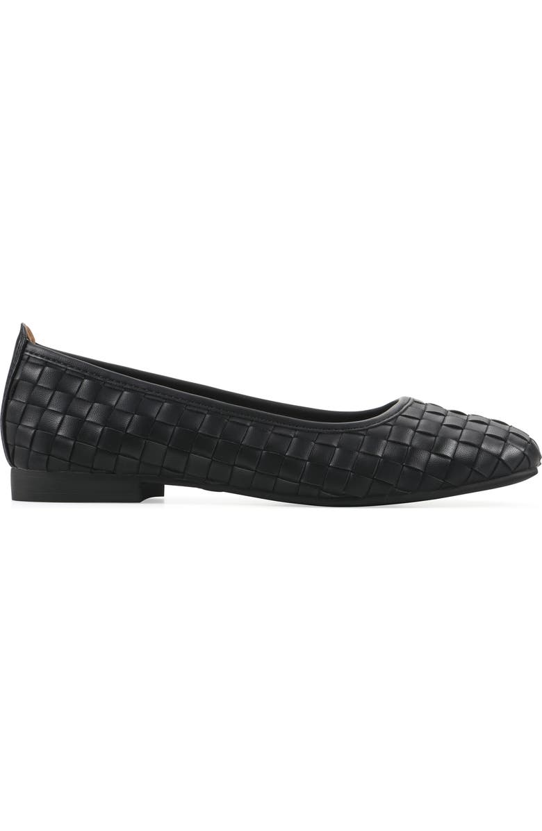 White Mountain Footwear Boccie Woven Leather Ballet Flat, Alternate, color, Black/ Burnish/ Smooth