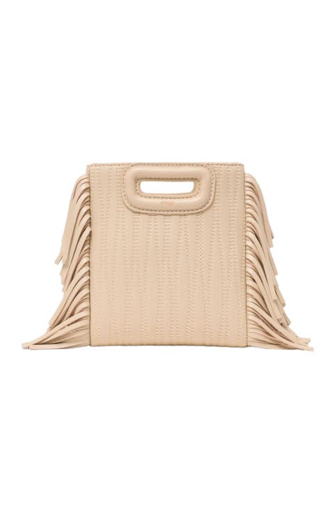 Topstitched leather mini M bag