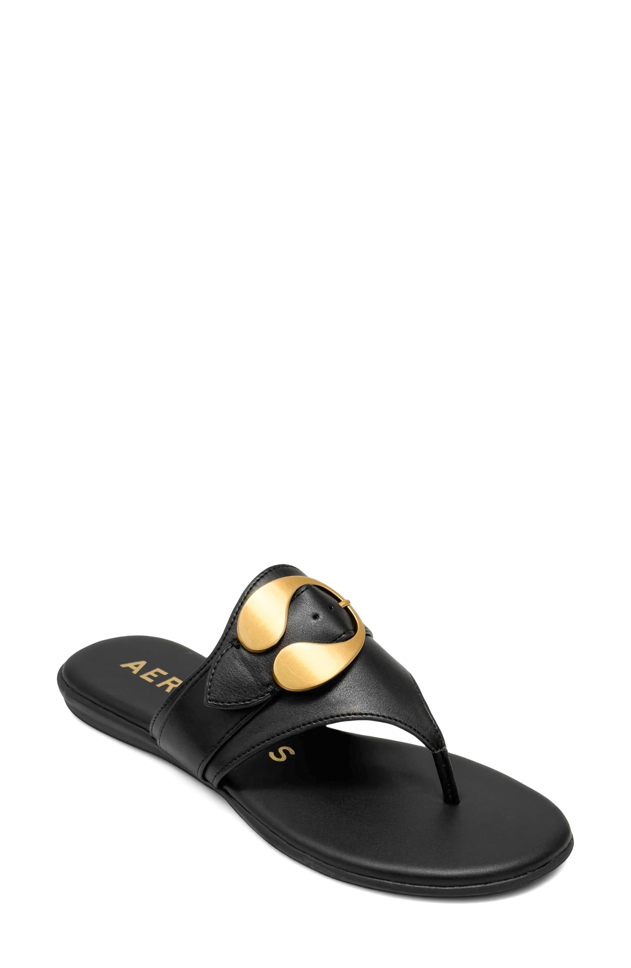 Aerosoles Glam Flip Flop, Main, color, Black Fx Nappa