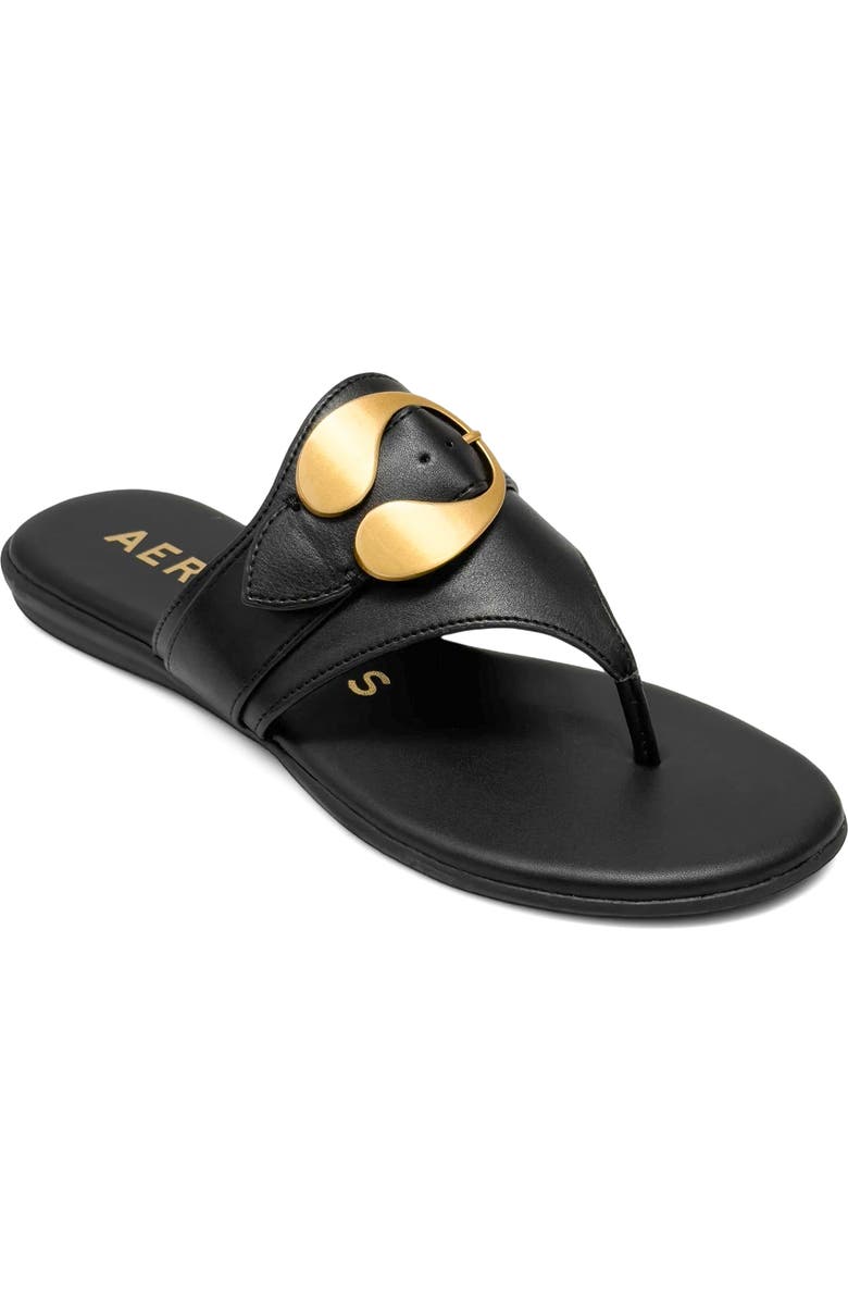 Aerosoles Glam Flip Flop, Main, color, Black Fx Nappa