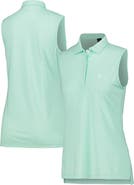 Full Turn Women's Aqua Churchill Downs Butter Stripe Tri-Blend Sleeveless Polo