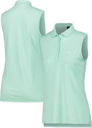 Full Turn Women's Aqua Churchill Downs Butter Stripe Tri-Blend Sleeveless Polo