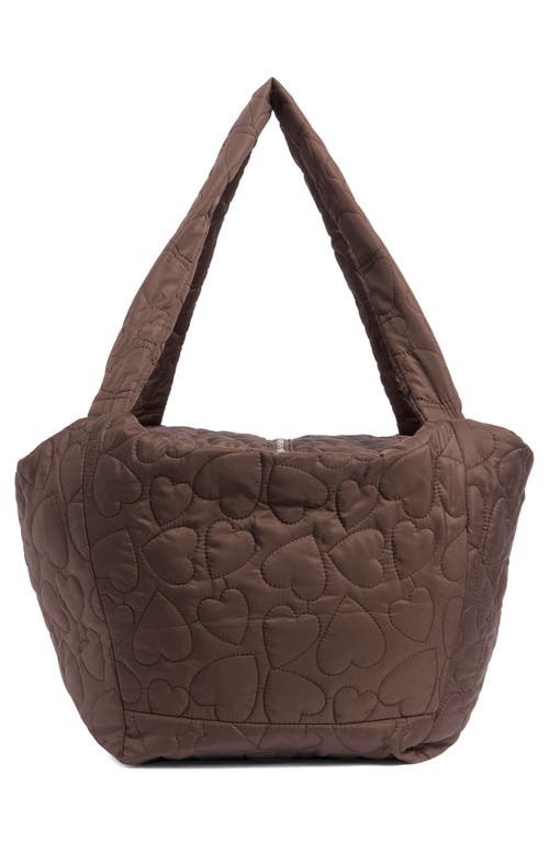 Bp. Quilted Heart Tote In Brown