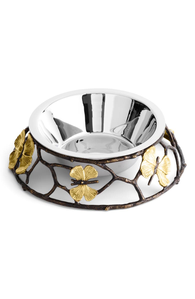 Michael Aram Butterfly Ginkgo Dog Bowl, Main, color,