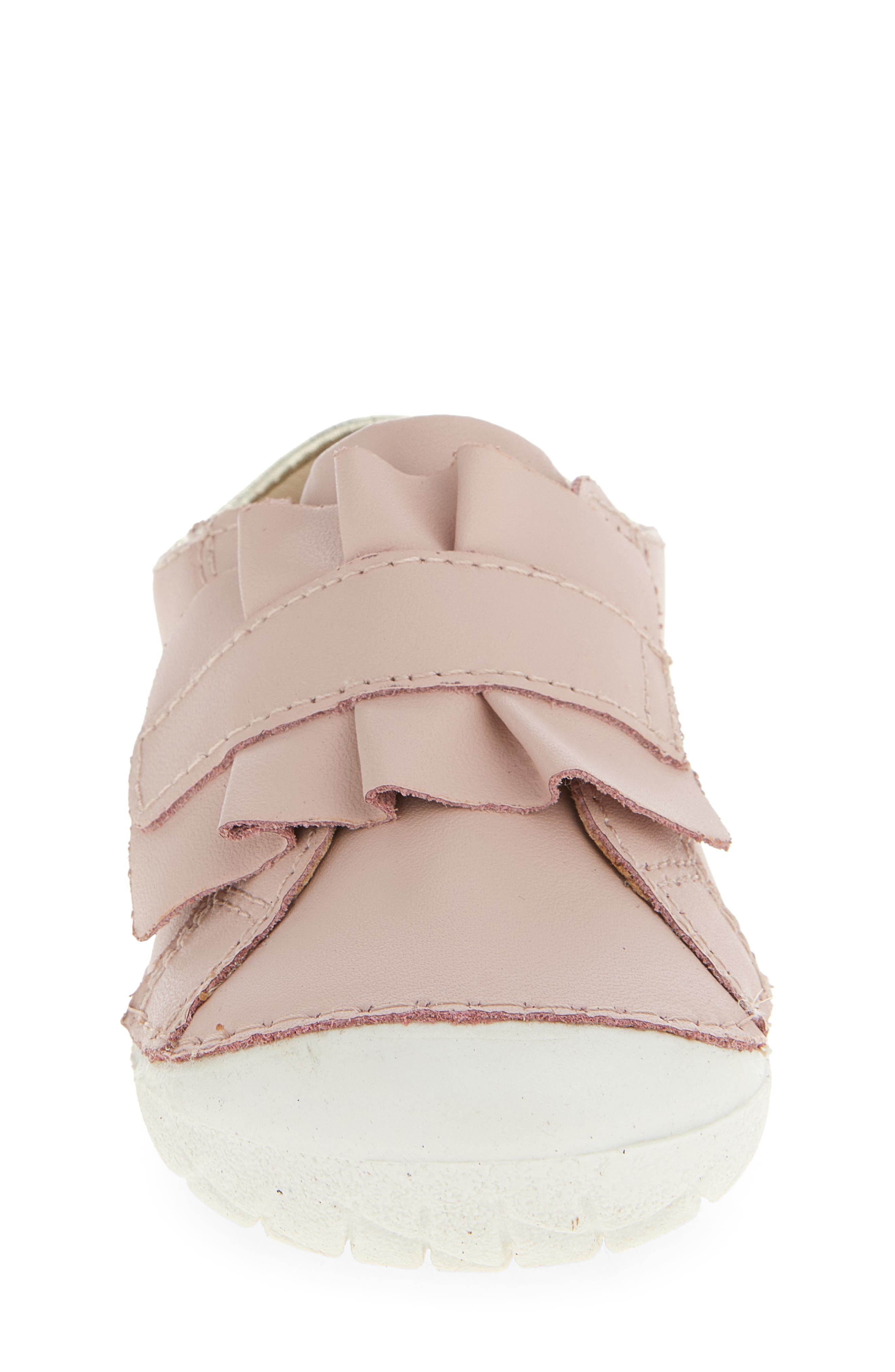 OLD SOLES Kids' Ruffle Strap Leather Sneaker, Alternate, color, Dalia / Gold