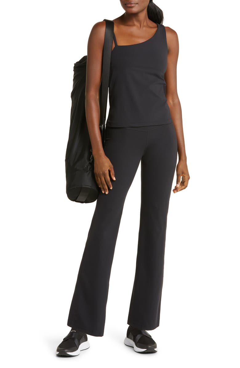 Zella Studio Luxe High Waist Flare Pants, Alternate, color,