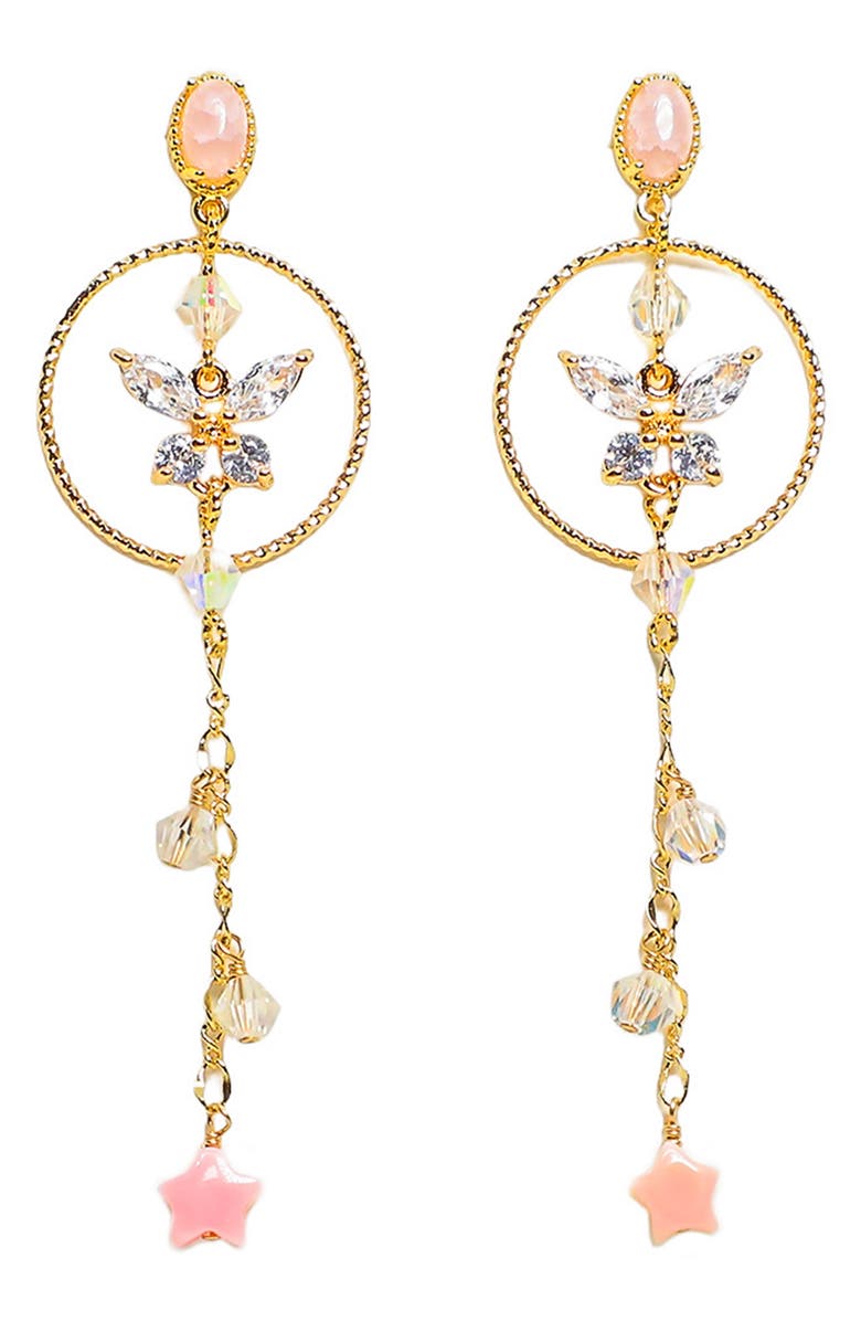 LA MENO Adorn Catching the Butterfly Drop Earrings, Main, color,