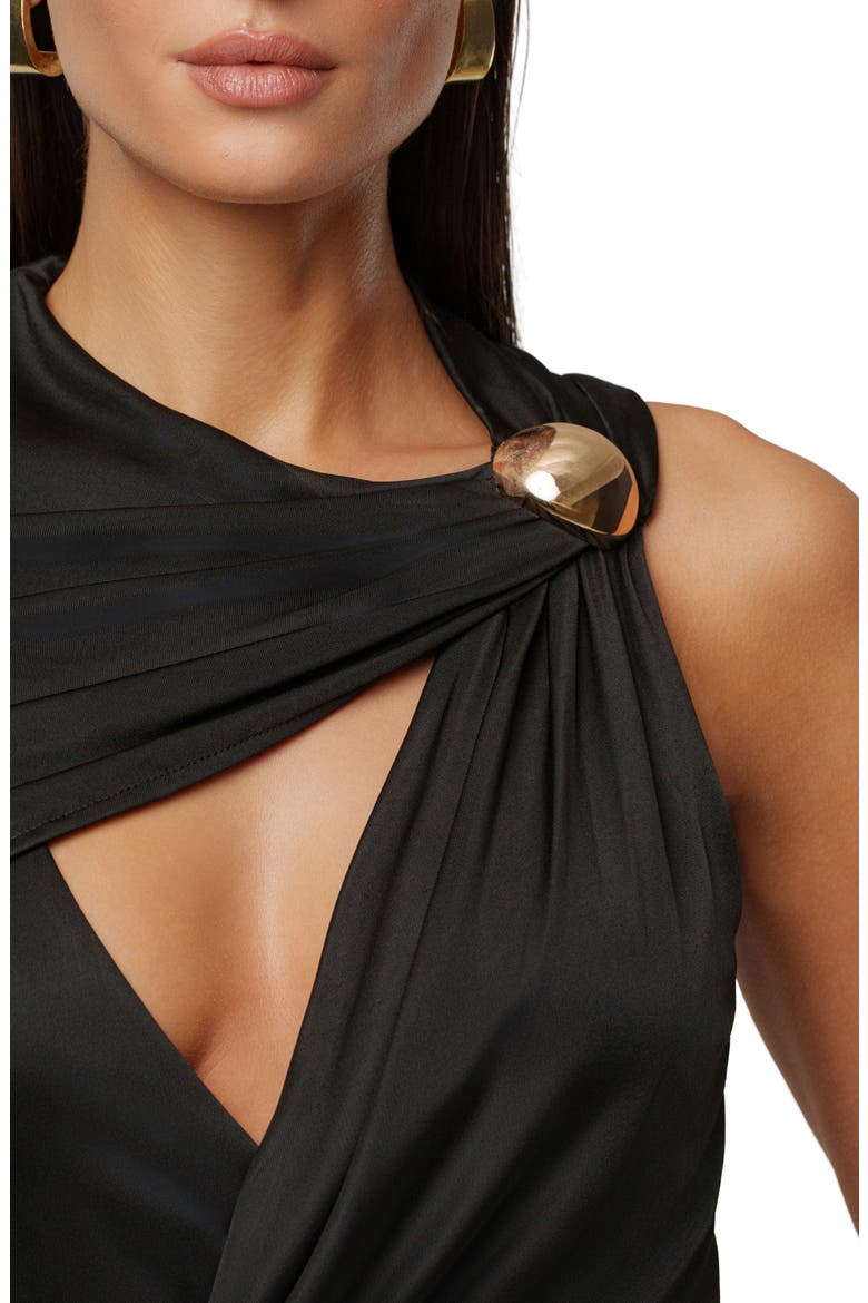 Enchanted Drape Maxi Dress, Alternate, color, BLACK