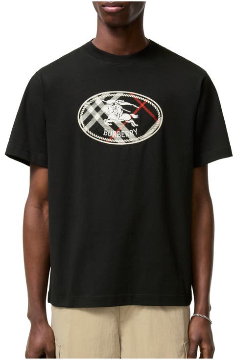 Check Knight Stamp Cotton T-shirt