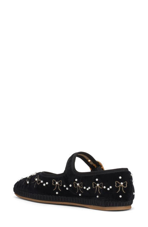 Valentino Endouce Bow Velvet Mary Jane Ballerina Flats