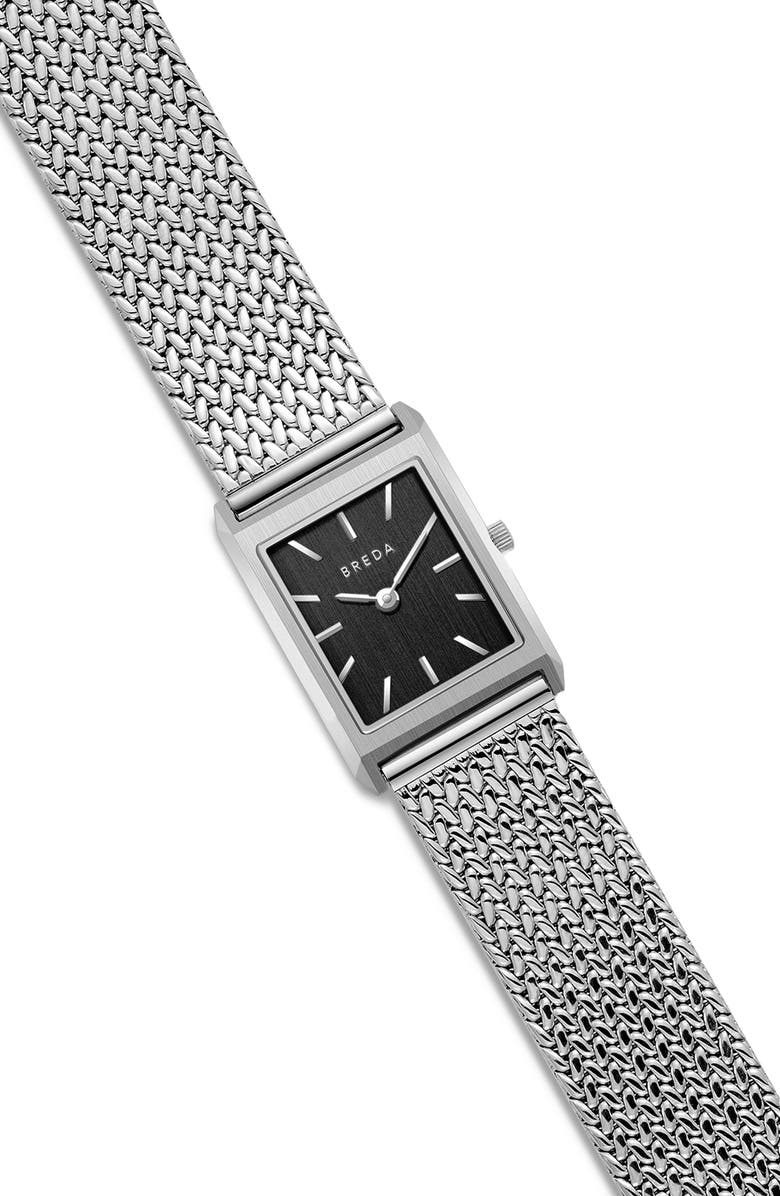 BREDA Virgil Tethered Mesh Strap Watch, 20mm, Alternate, color, Stainless Steel