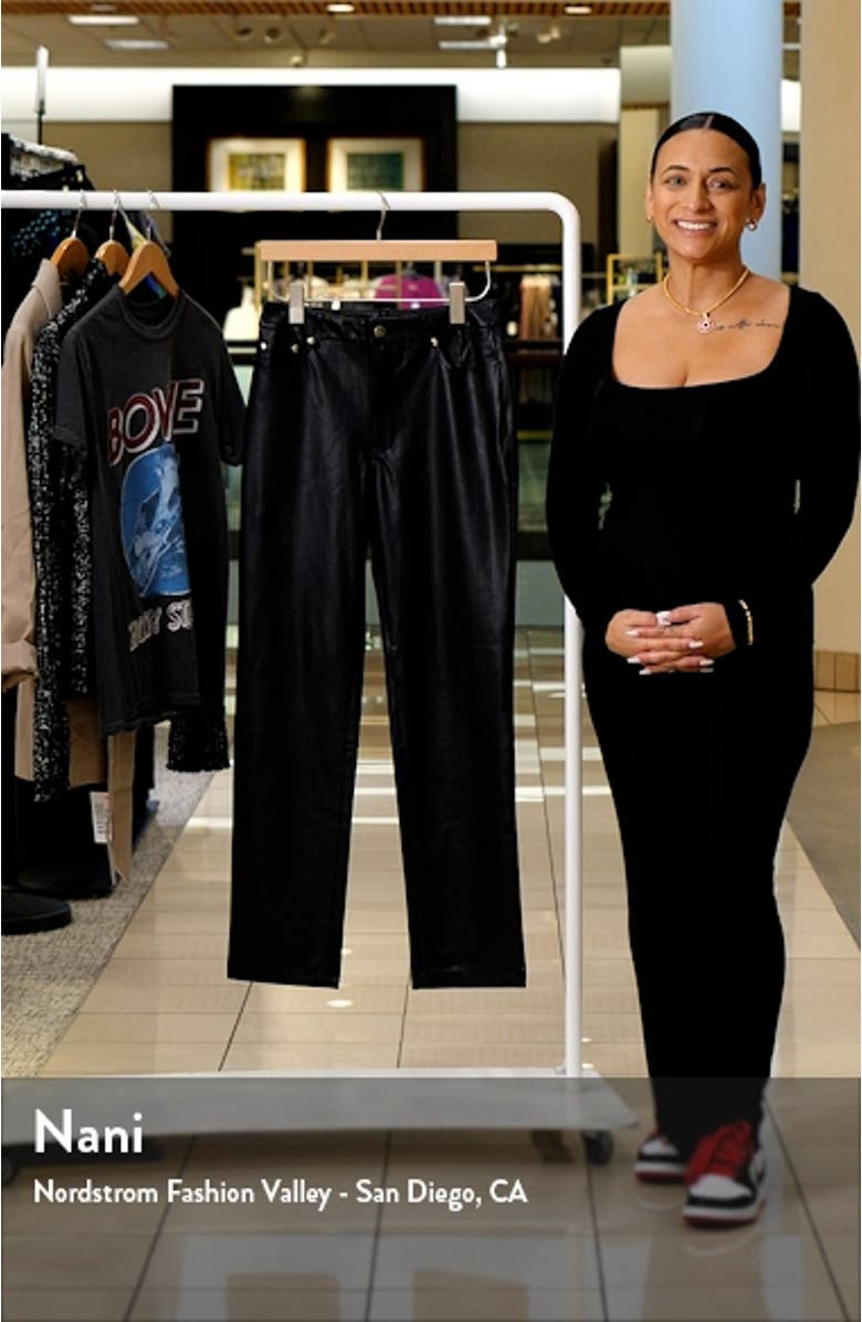 Faux Leather Straight Leg Pants, sales video thumbnail