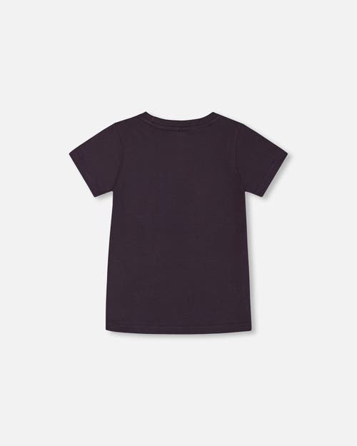 Shop Deux Par Deux Boy's Organic Cotton Tee Dark Gray And Multicolored Vespa In Dark Gray And Multicolor Vespa
