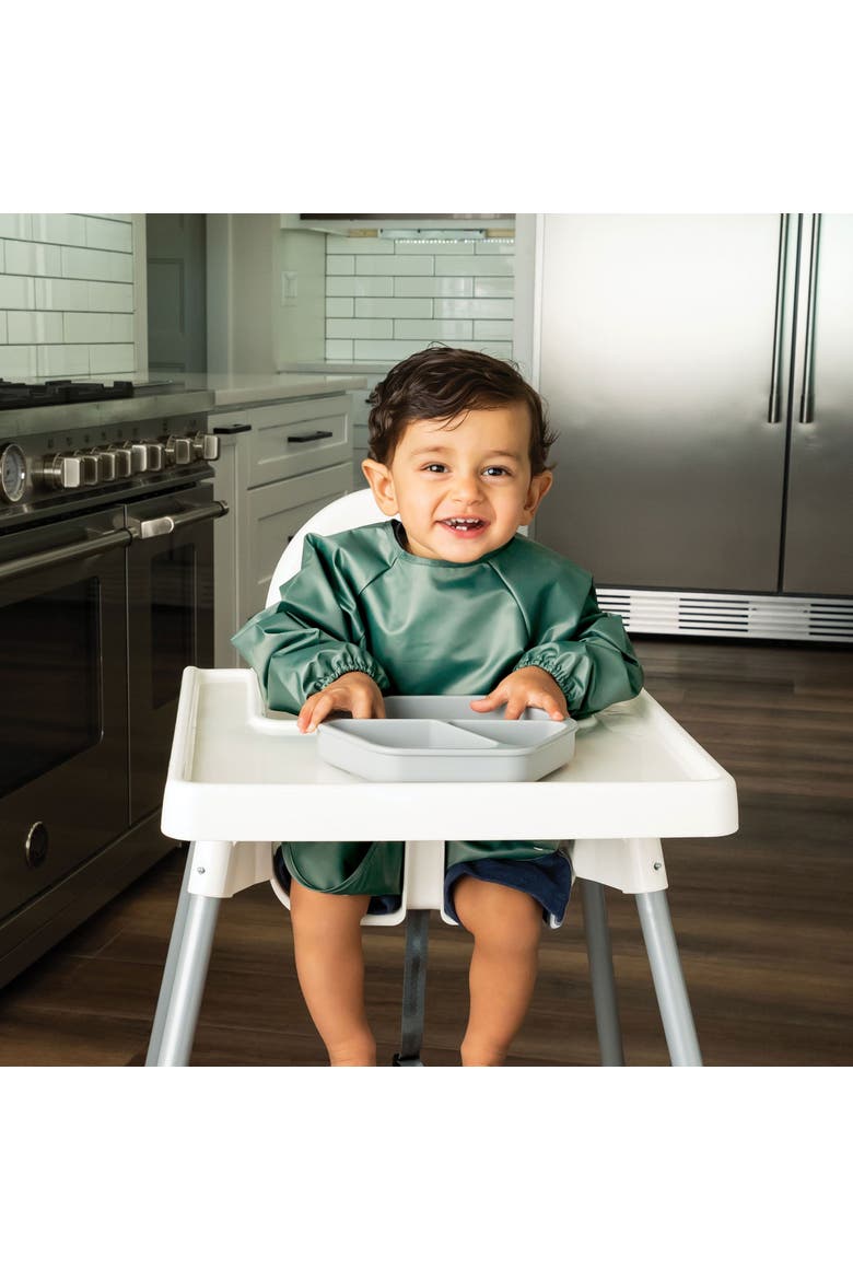 Mess-Proof/Waterproof 2-Pack Long-Sleeve Bib, Alternate, color, Slate Olive