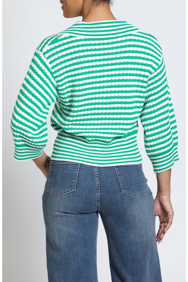 V-Neck Polo Sweater, Alternate, color, EMERALD ISLE