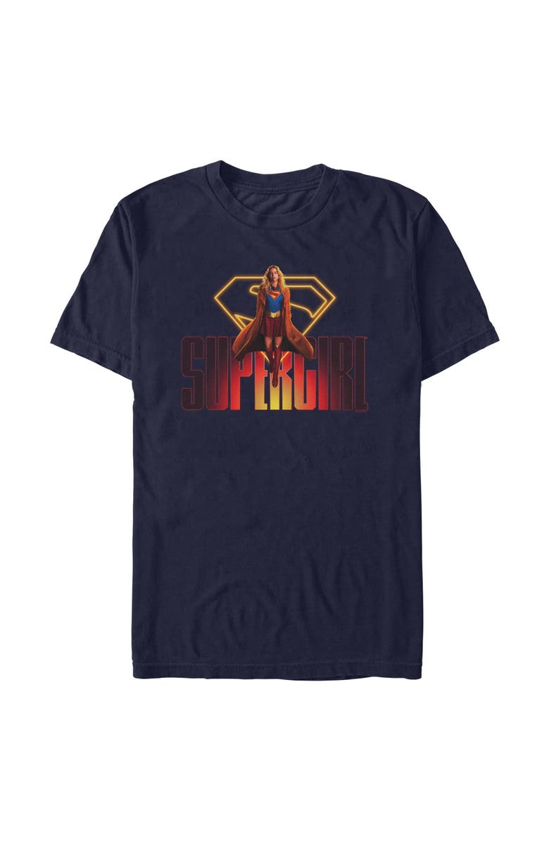 Supergirl Men's Supergirl Kara Flying Logo Graphic T-Shirt, Main, color, Navy Blue