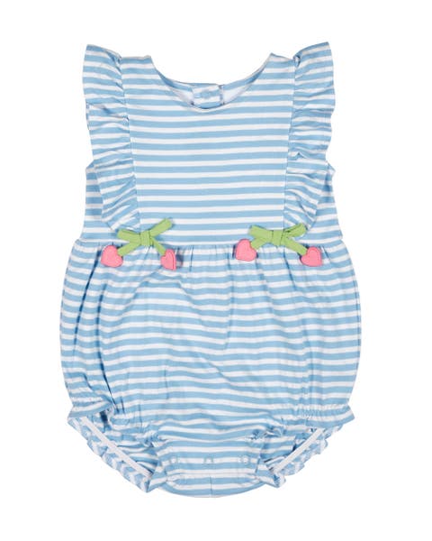 Stripe Knit Romper With Heart Cherries (Baby)