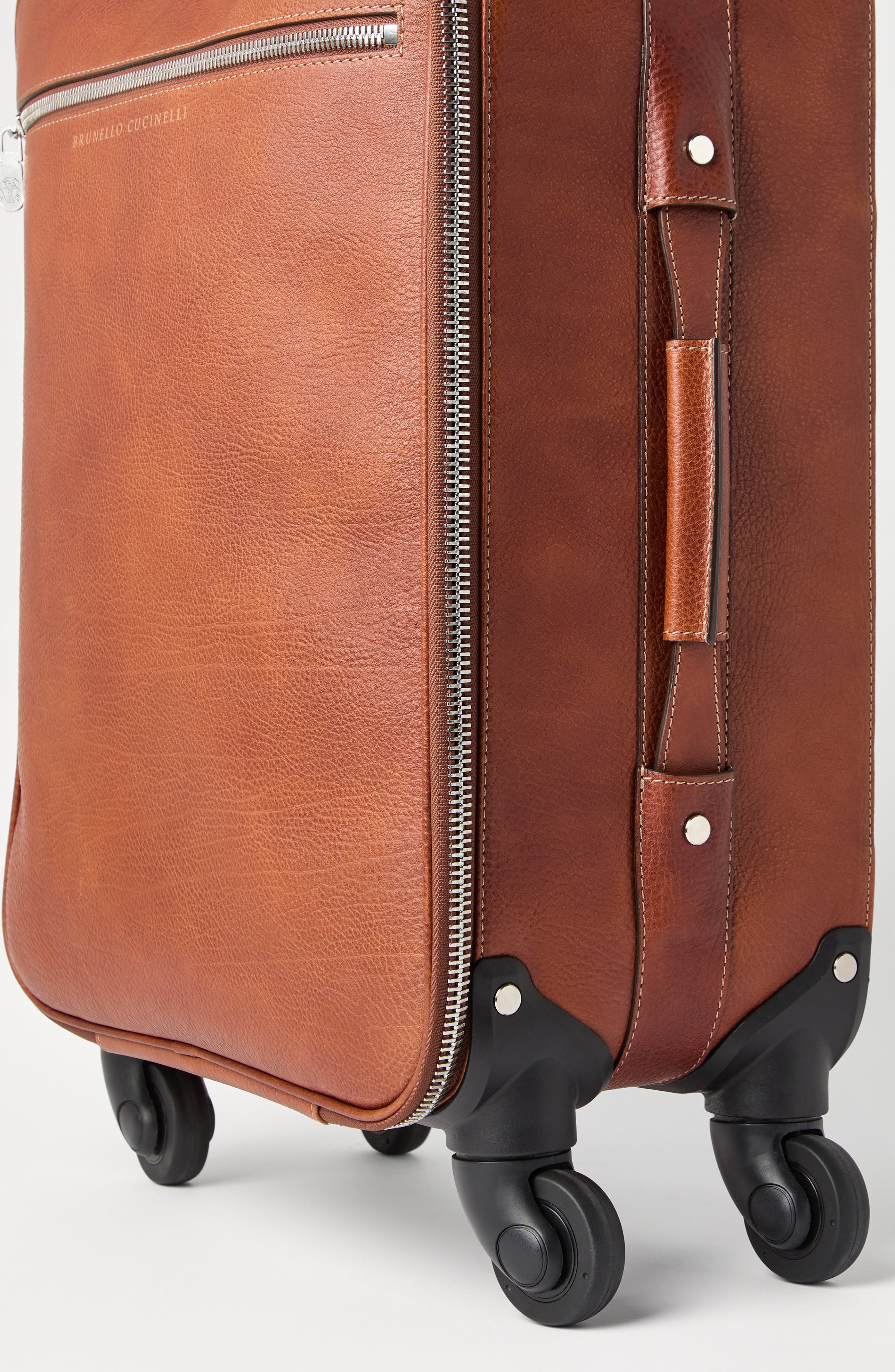 Brunello Cucinelli Grained calfskin suitcase, Alternate, color, 