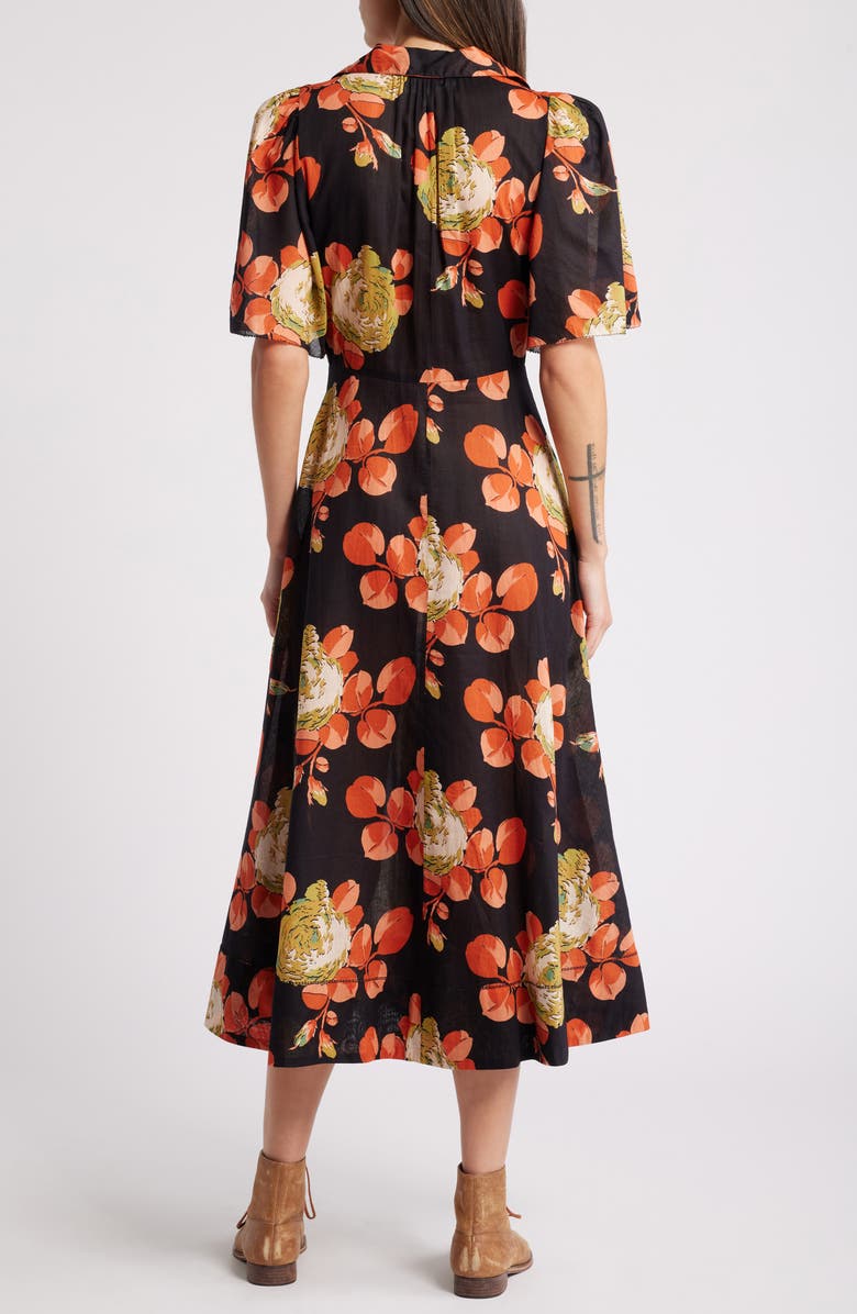 THE GREAT. The Bridge Floral Print Dress, Alternate, color, Cabbage Rose Print