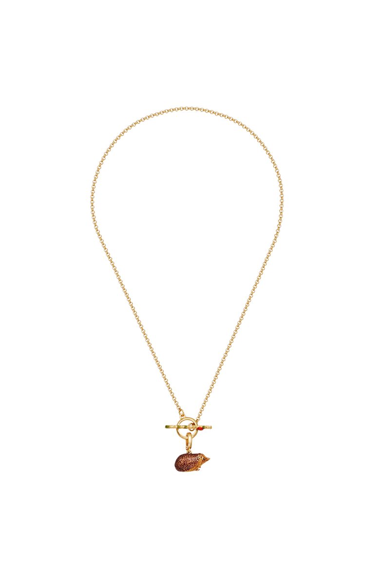 Ladybird & Hedgehog Toggle Necklace, Alternate, color, Gold