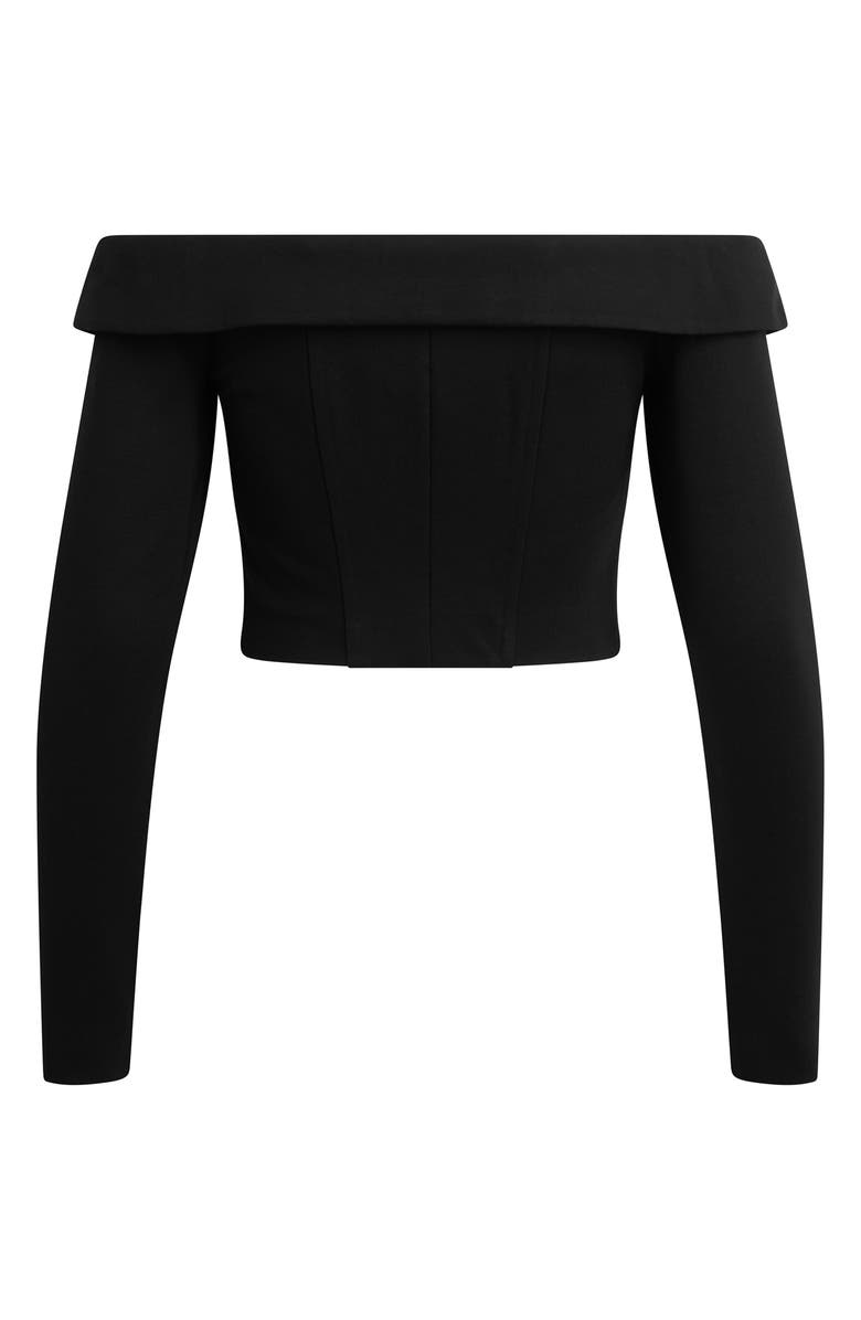 Favorite Daughter The Revenge Off the Shoulder Crop Top, Alternate, color, Black
