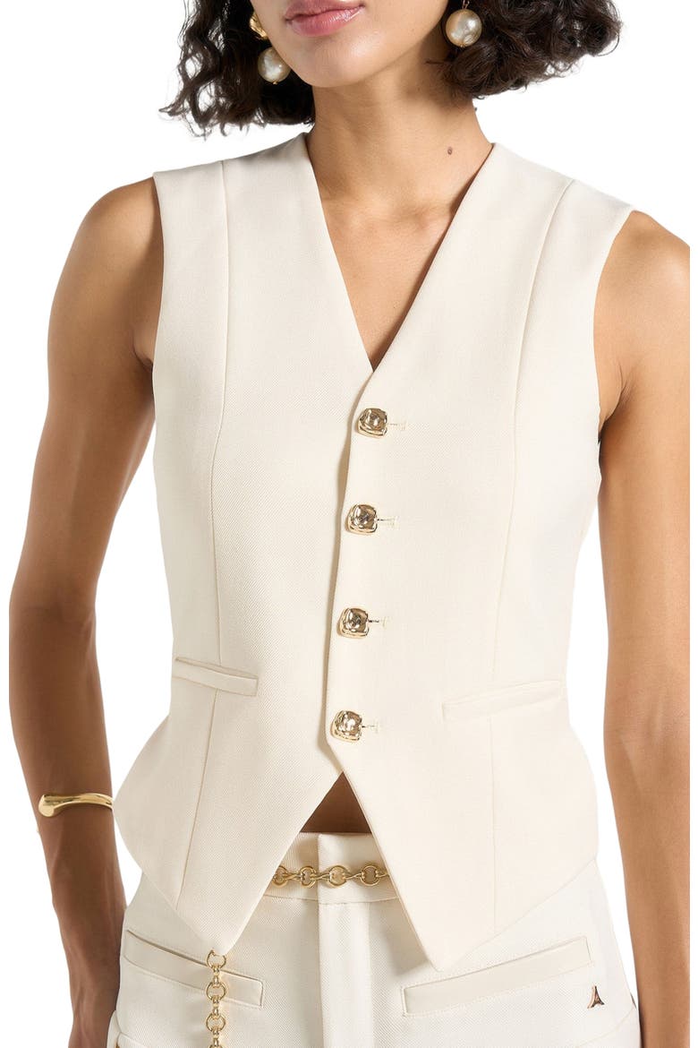 Christine Tailored Cinch Waistcoat, Alternate, color, Off White