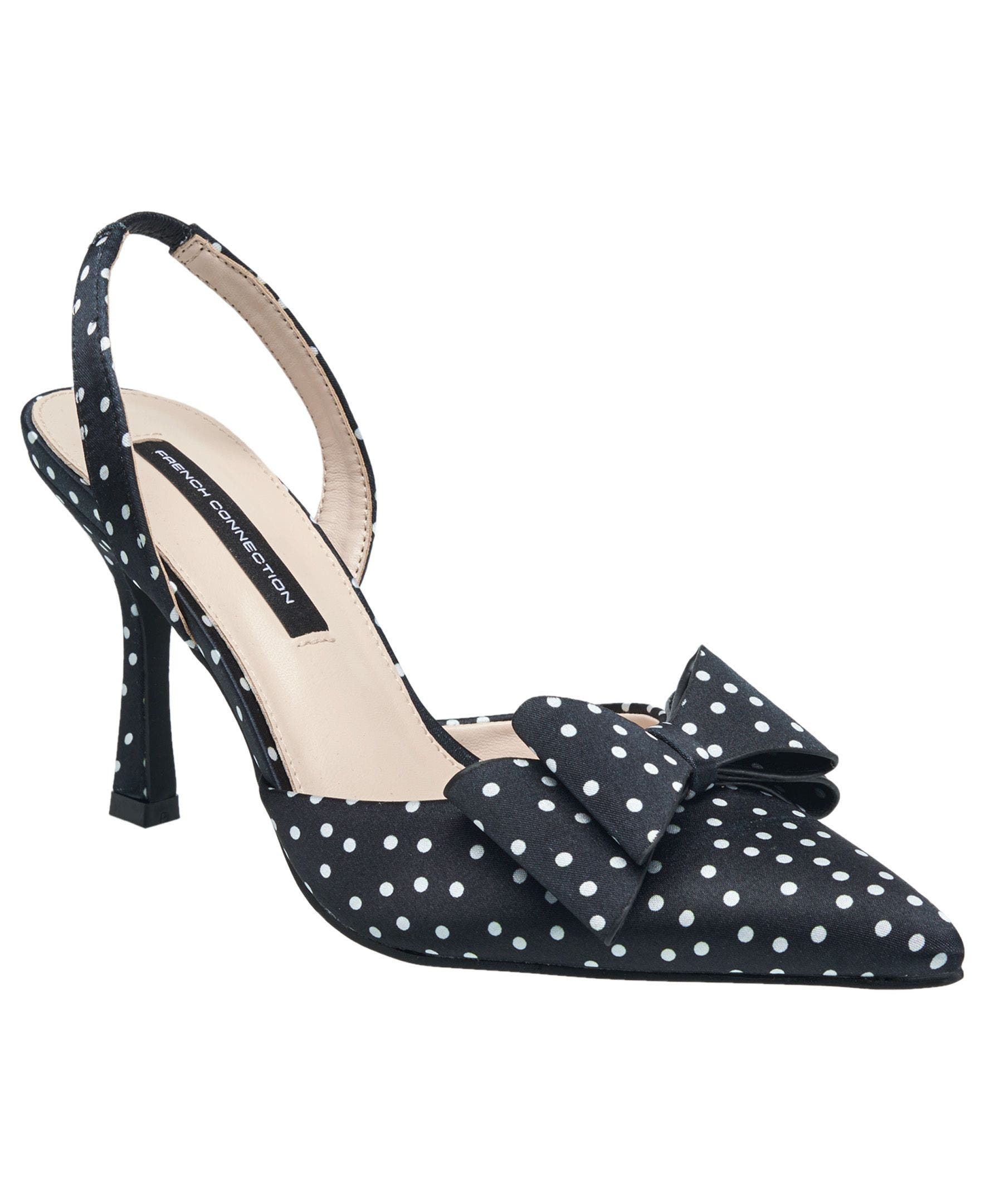 French Connection Betti Bow Slingback Heel, Main, color, Black
