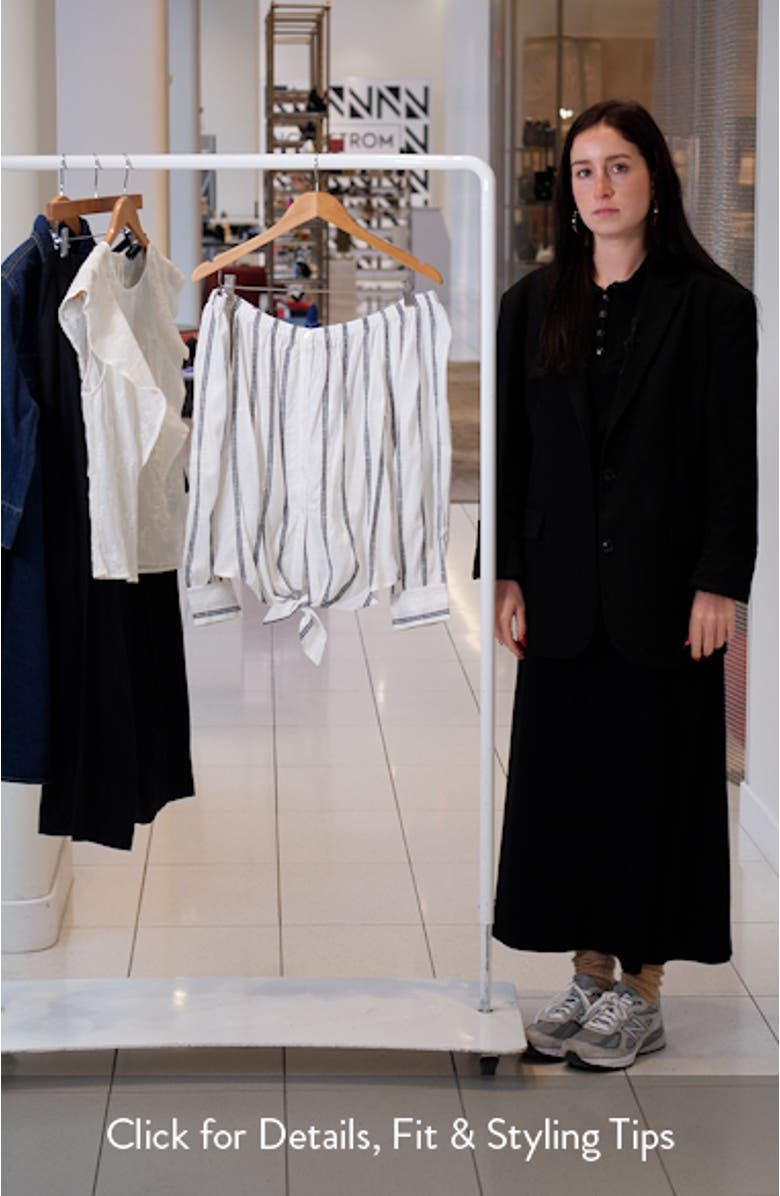 Off the Shoulder Ballet Tie Long Sleeve Shirt, sales video thumbnail