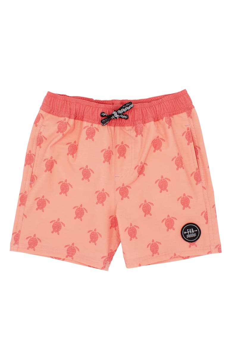 Feather 4 Arrow Honu Print Classic Volley Board Shorts, Main, color,