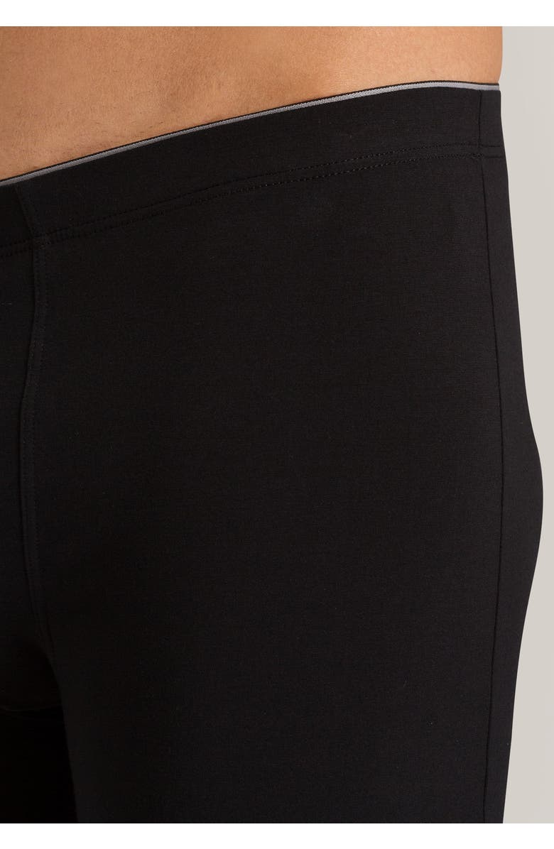 Hanro Cotton Superior Long Leg Boxer Brief, Alternate, color, Black