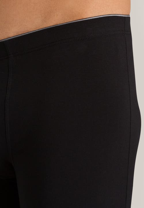 Hanro Cotton Superior Long Leg Boxer Brief In Black