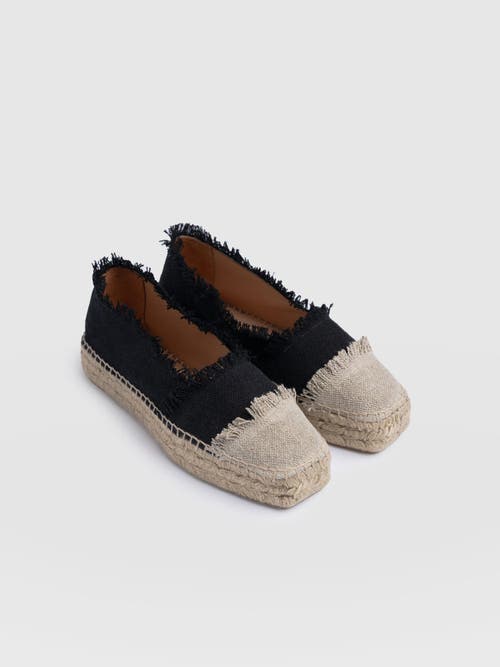 Saint + Sofia Ivy Frayed Espadrille Pumps In Black
