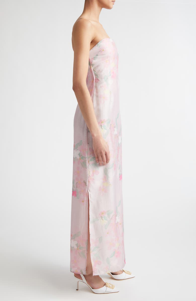BERNADETTE Elora Clematis Print Strapless Dress, Alternate, color, Clematis Montana - Pink