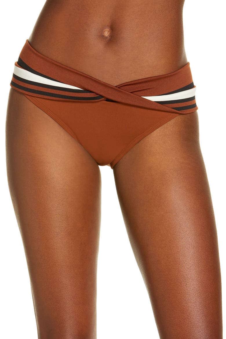 Simone Twist Swim Bottoms, Main, color, COCOA CREAM