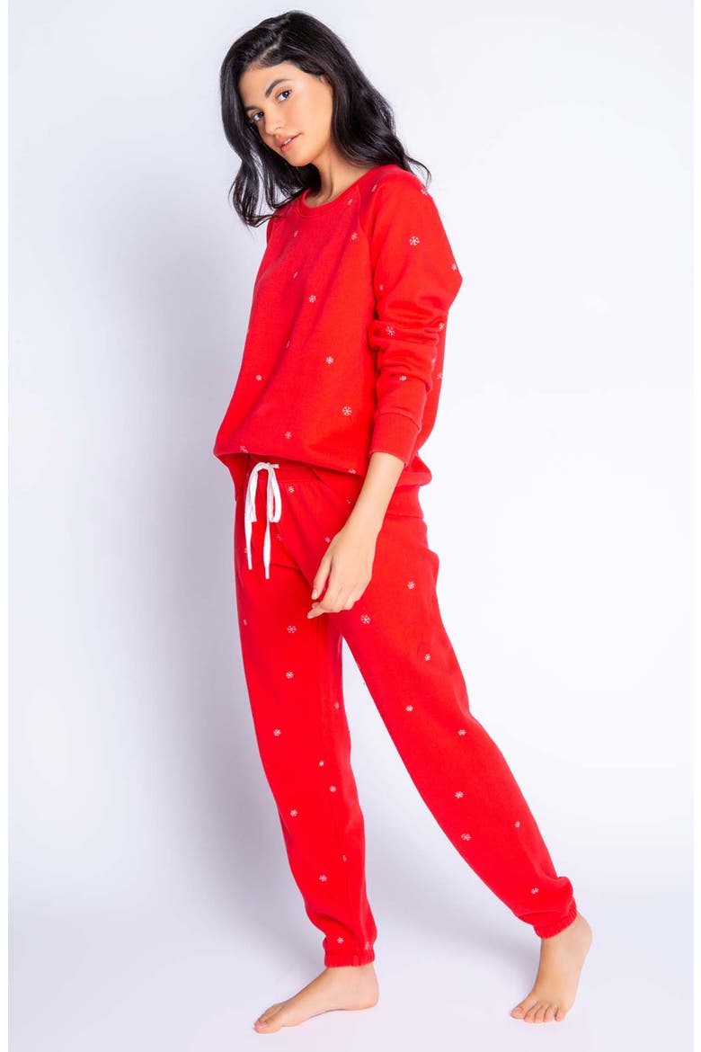 Joyful Pajama Top, Alternate, color, RED HOT