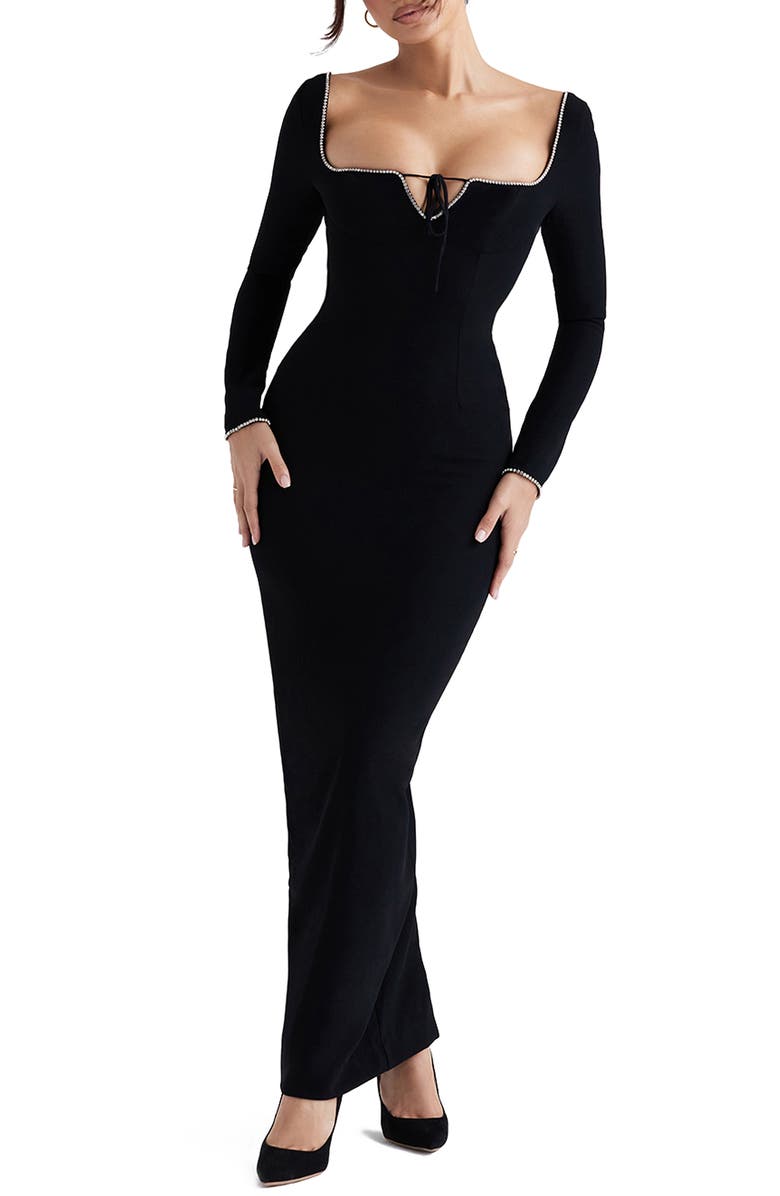 HOUSE OF CB Rosa Embellished Long Sleeve Dress, Main, color,