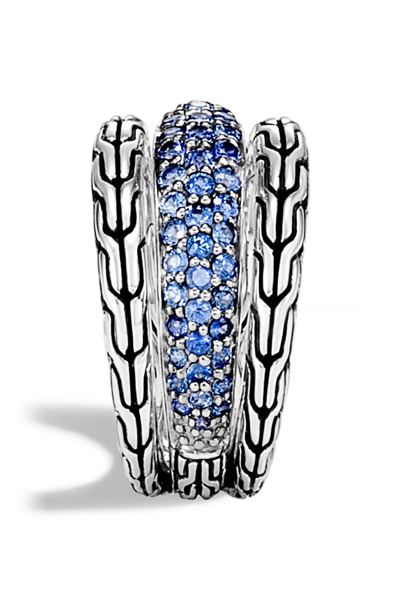 Classic Chain Blue Sapphire Ring, Alternate, color, SILVER/ BLUE SAPPHIRE