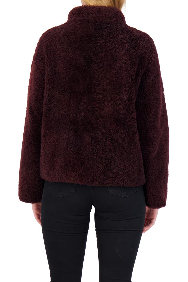 Sheared Genuine Shearling Jacket, Alternate, color, DARK BURGUNDY