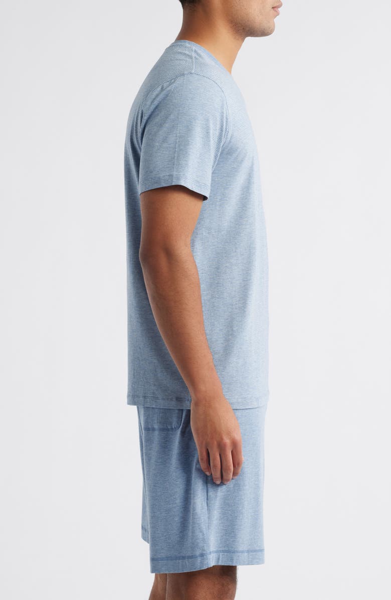 Daniel Buchler Stretch Cotton & Modal Pajama T-Shirt, Alternate, color, Blue Stripe