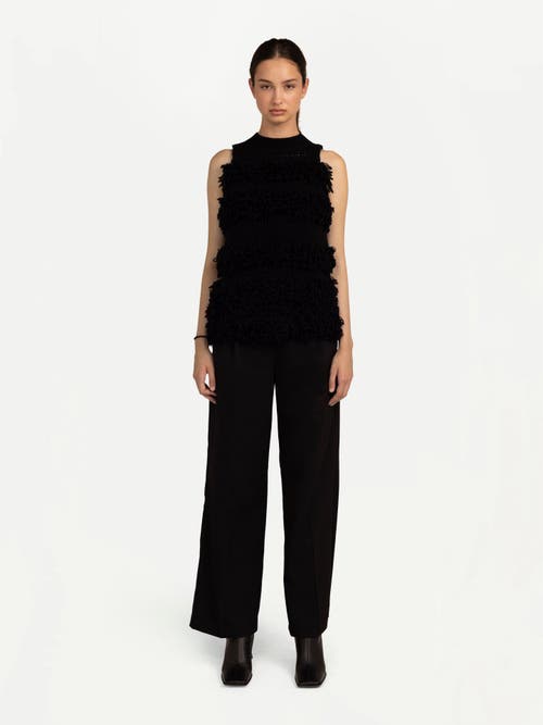 Gobi Mongolian Cashmere Loop-stitch Cashmere Vest In Black
