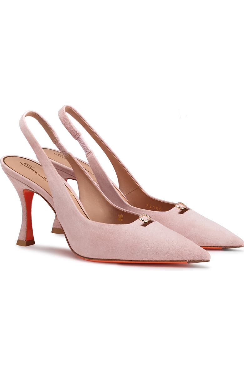 Santoni Suede High-Heel Slingback, Main, color, Pink