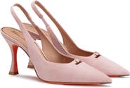 Santoni Suede High-Heel Slingback