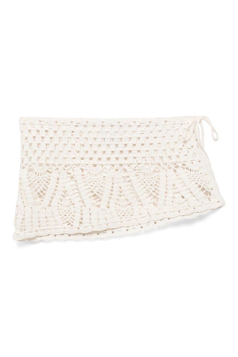Crochet Miniskirt, Main, color, WHITE