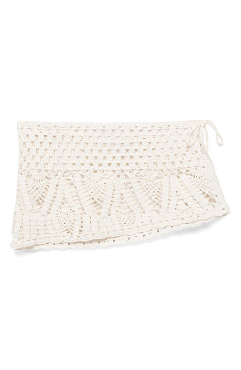 MANGO Crochet Miniskirt, Main, color, White