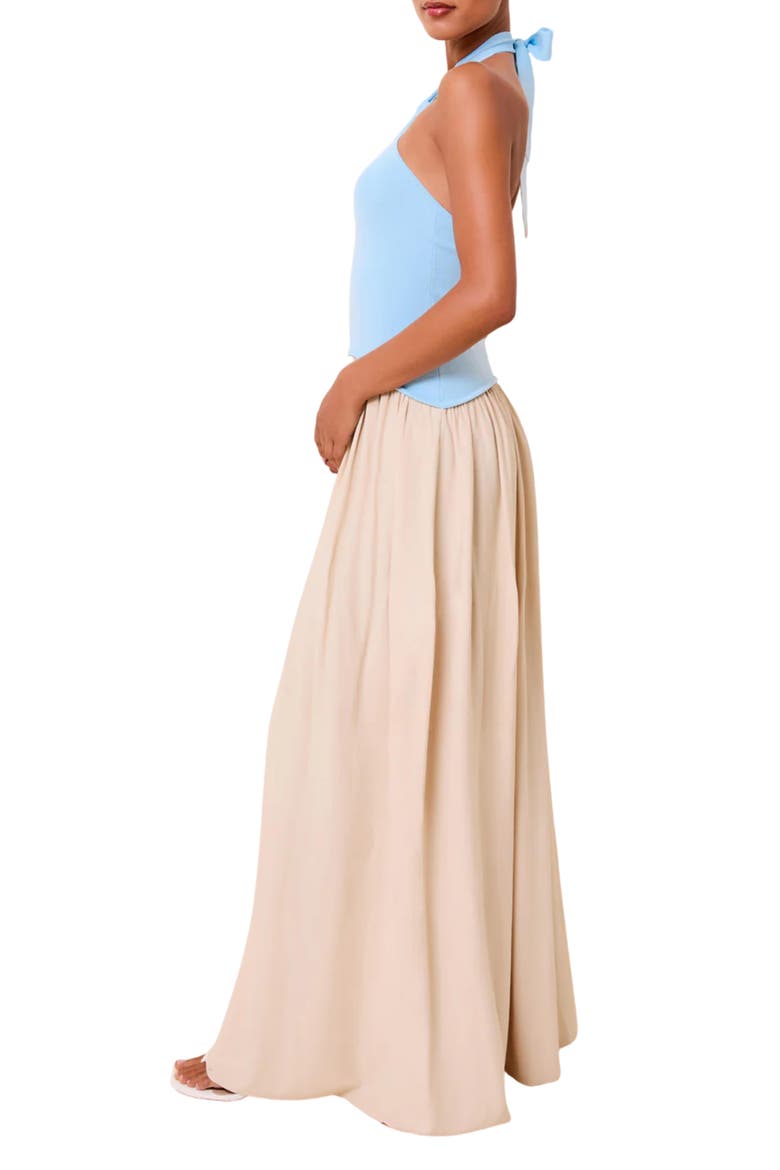 The Jordan Halter Maxi Dress, Alternate, color, SEABREEZE DUNE