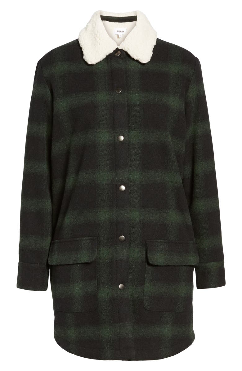 BB Dakota by Steve Madden BB Dakota Bradley Fleece Lined Plaid Coat, Alternate, color, 